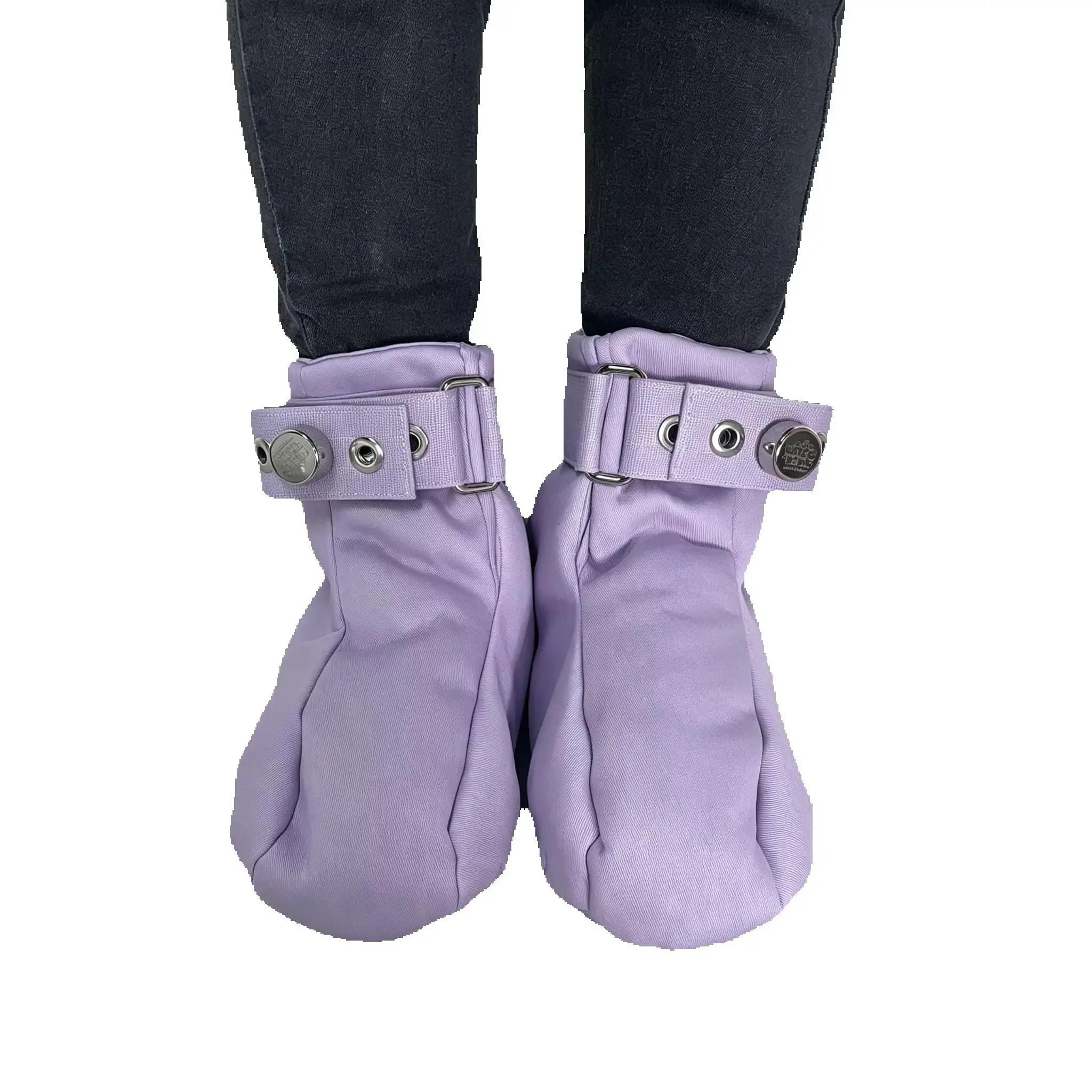 Purple Safety Shoes Detachable Spiked Insole Magnetic Locking Restraint Ankle Belt Protective Footwear ABDL Restraint Booties