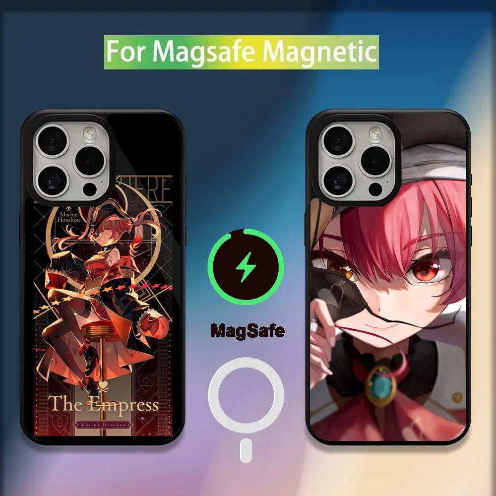 

Houshou Marine H-HololiveS Phone Case For iPhone 16,15,14,13,12,11,Plus,Pro,Max,Mini Magsafe Magnetic Wireless Charging
