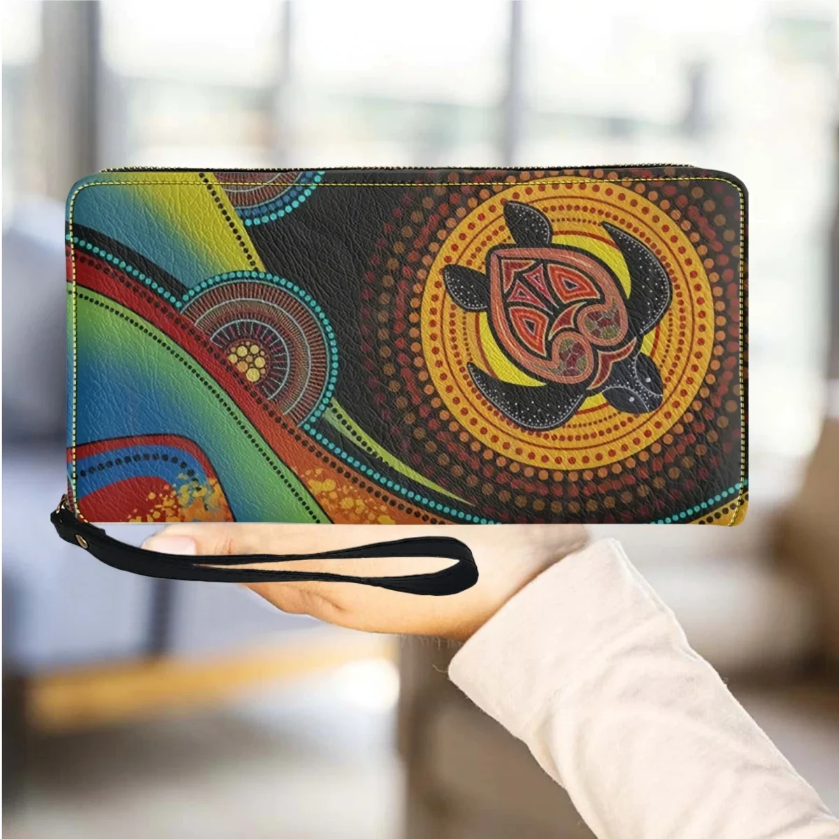 Aboriginal Australia Indigenous Turtles Wallets for Women Casual Slim Purse for Female Multifunction Card Holder Portable 2023