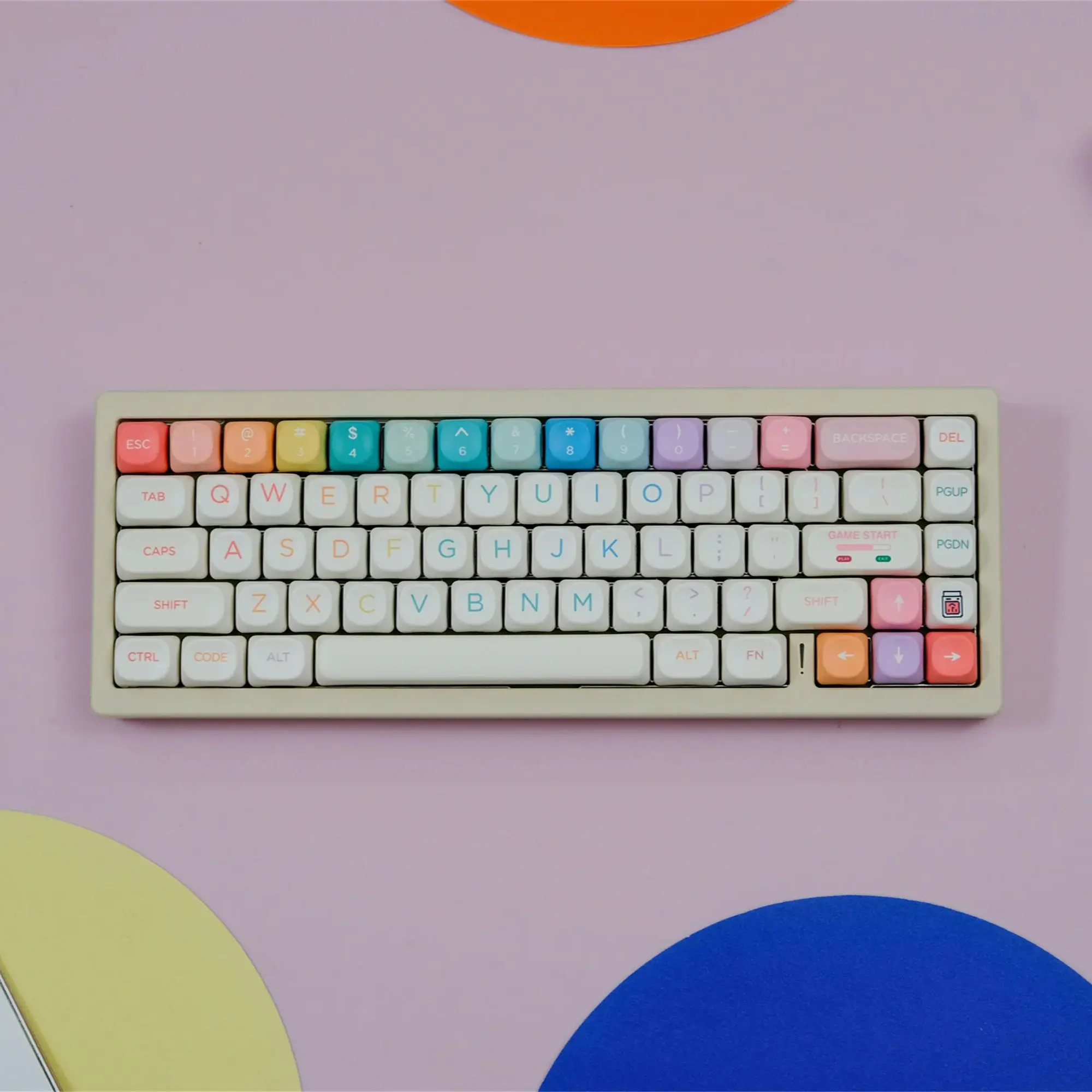

Macarons Keycaps 126 Keys PBT Material MOA Profile DYE-SUB Personalized For CHERRY MX Switch Mechanical Keyboard