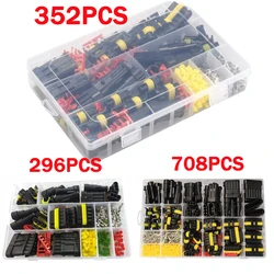 Kit de conectores eléctricos para coche y Marina, conectores impermeables de 1, 2, 3, 4, 5, 6 pines, 708/352/296 piezas