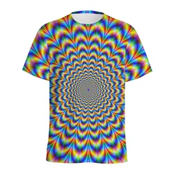 Summer Dizziness Vortex 3D Print T-Shirts Streetwear Men Fashion Oversized O-Neck Short Sleeved T Shirt Tees Tops Clothing