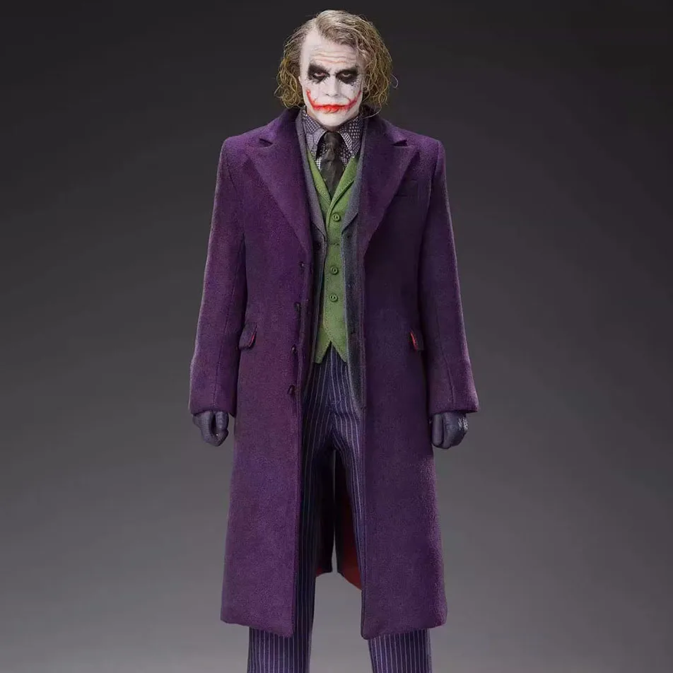 TOPO TP007 1/6 Scale Heath Ledger Purple Topcoat Costume Set Fit 12'' Male Soldier Action Figure Body Dolls