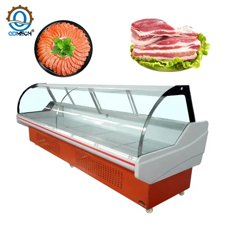 Efficient Display Refrigerator Cold Showcase Commercial Meat Display Freezer Cabinet for Butcher Shop