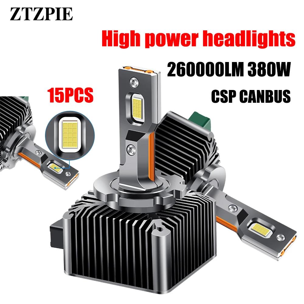 

ZTZPIE 6000K 260000LM D1S D2S D3S D4S D8S D5S Copper Tube Led Headlight CSP 7740 Lamp Canbus Powerful Car Light Bulb 2PCS 380W