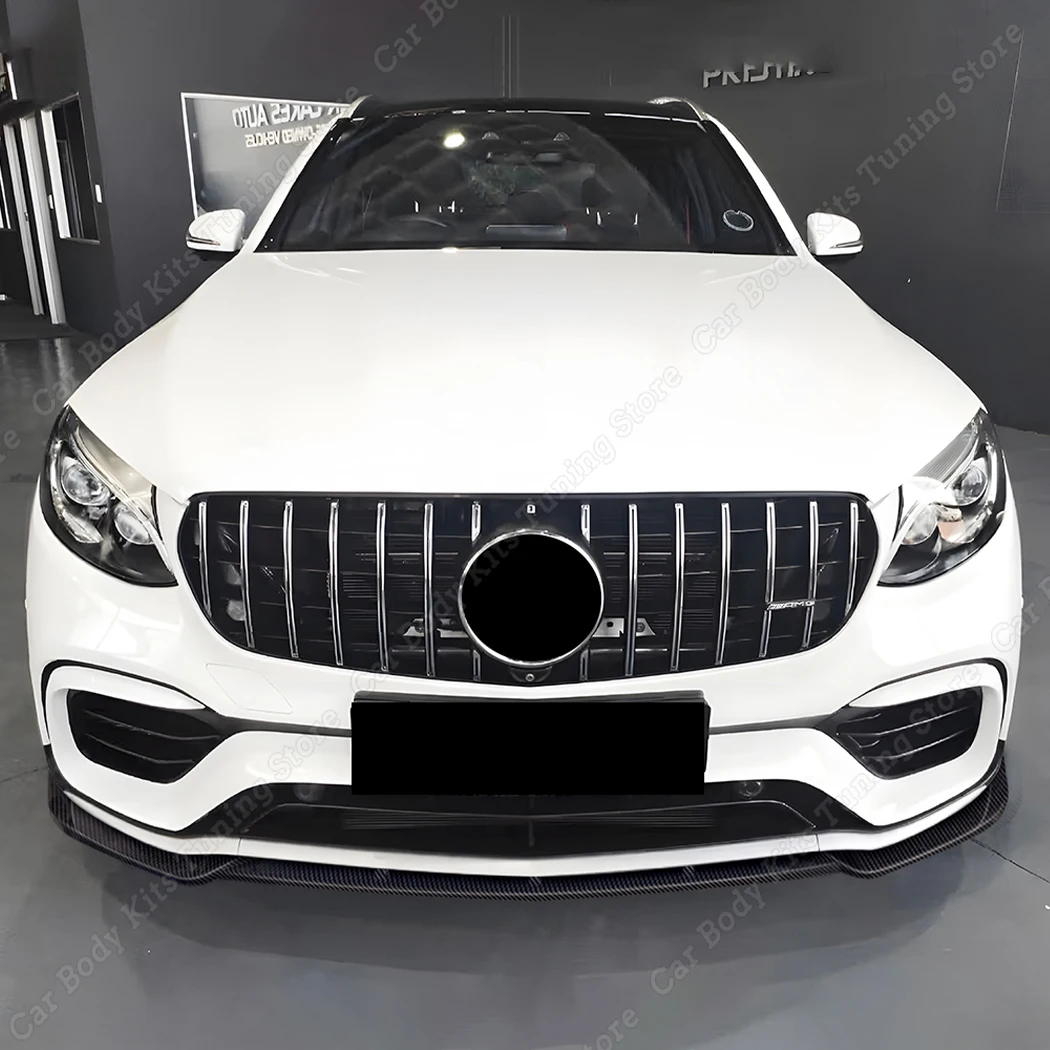 Front Bumper Spoiler Lip For Mercedes-Benz GLC 63 AMG X253 Pre-facelift 2016-2019 Car Diffuser Splitter Guard Body Kit Tuning