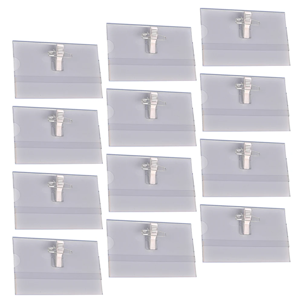 

50pcs Pvc Badge Holder Clips Lightweight Name Badge Holders Staff Id Card Holders Serrated Alligator Clip Portable Chest