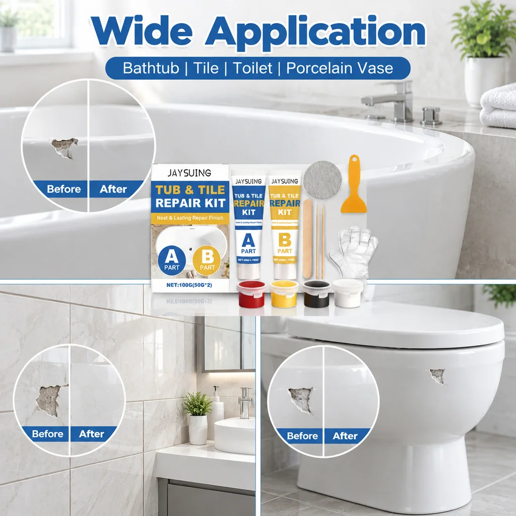 Tile Repair Agent Kit Excellent Bonding Repair Marble Floor Toilet Washbasin Crack Damage Break Fracture Caulk Repair