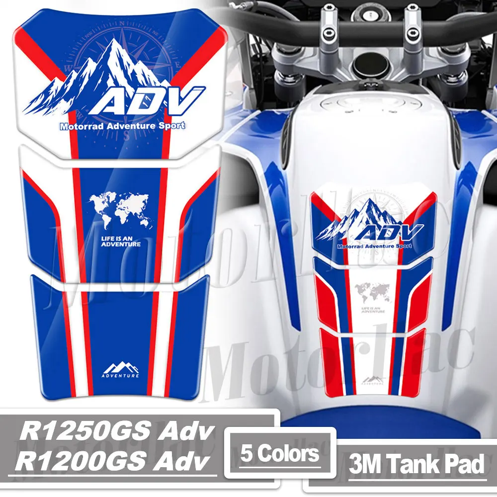 3D R 1200/1250 GS Adv Tank Pad Stickers Gas Tank Protection Decals For R1250GS Adventure 2019-23 R1200GS Adv LC 2014-19