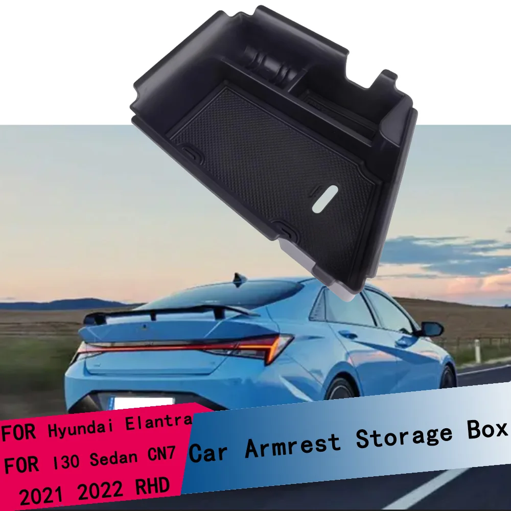 ABS Auto-Armlehnen-Aufbewahrungsbox für Hyundai Elantra Avante I30 Sedan CN7 2021 2022 RHD Mittelkonsolen-Organizer Zubehör