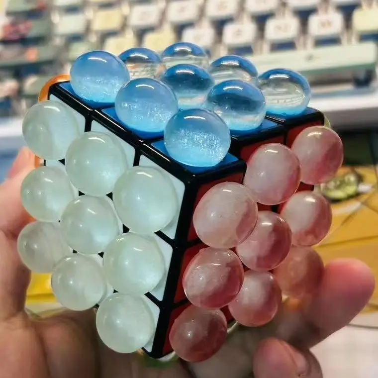 Nuovo cristallo rotondo 3x3x3 cubo di cristallo 3x3 cubo magico magnetico trasparente puzzle giocattolo per bambini