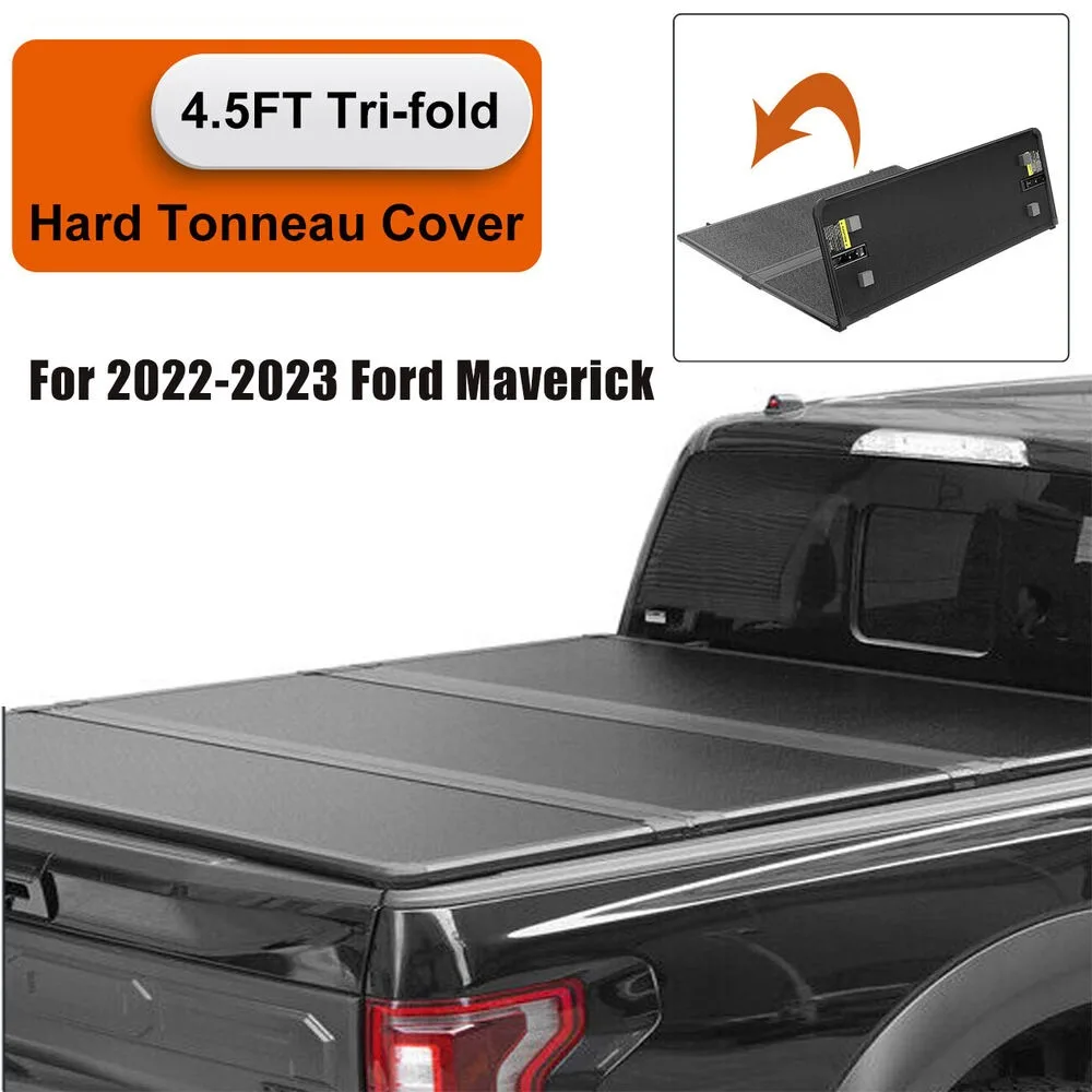 

4.5ft Hard Bed Tri-fold Tonneau Cover for Ford Maverick 2022-2023 Truck Bed NEW