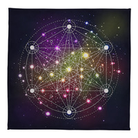 Altar Cloth Hexagram Oracle Card Mat Pagan Witchcraft Astrology Divination Galactic Metatron Rubik's Cube Tarot Tablecloth