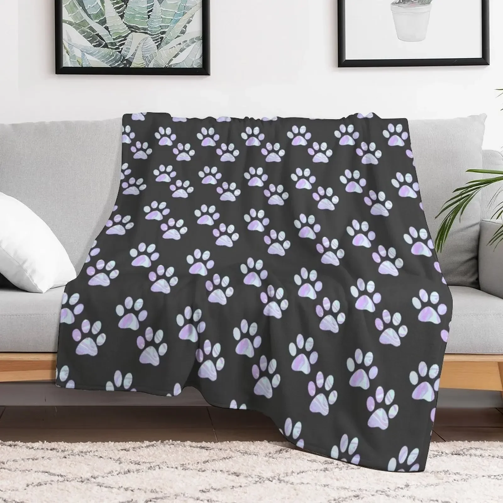 

Pastel Paw Prints Throw Blanket Baby Furrys Blankets Hairys Sofas Decorative Beds Blankets