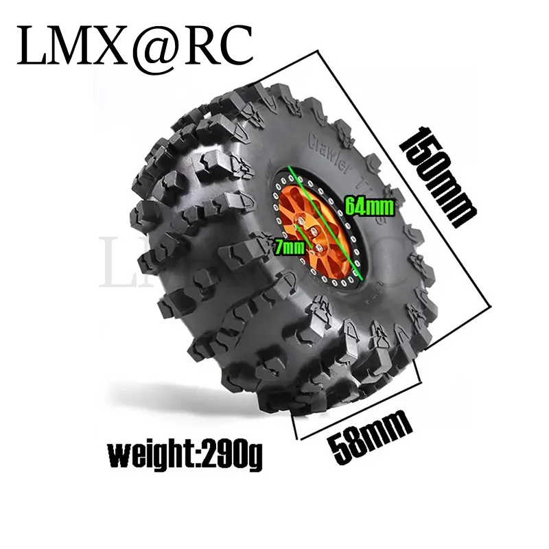 4-teiliges 150 mm 2,2" Metall Beadlock Felgenreifen-Set für 1/10 RC Crawler Car Axial SCX10 Pro Wraith Capra RR10 RBX10 TRX4