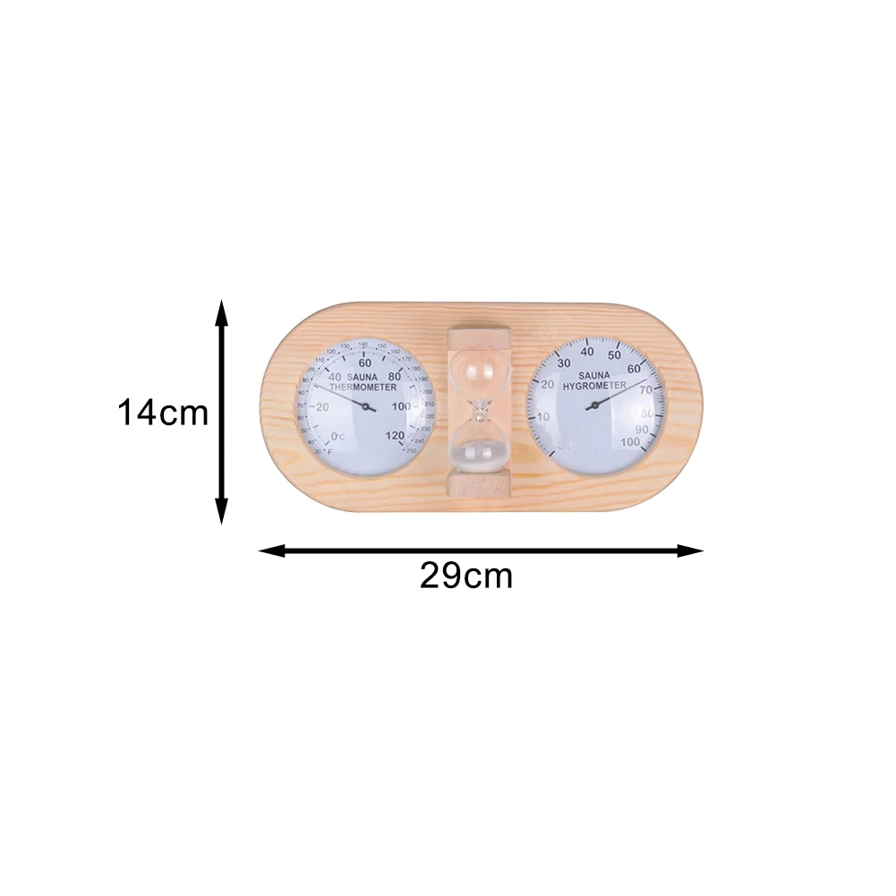 Sauna Environment Monitor 3-in-1 Sauna Set Indoor Climate Monitoring Convenient Wall Installation Crafted From Pine Wood