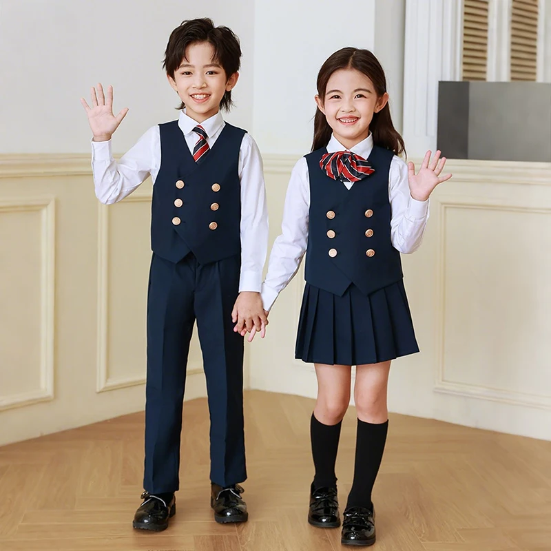 Ragazzi in stile britannico Estate 3 pezzi/set Camicia Pantaloncini Papillon Abito da sposa Adolescente Bambini Compleanno Custome Uniforme scolastica per bambini