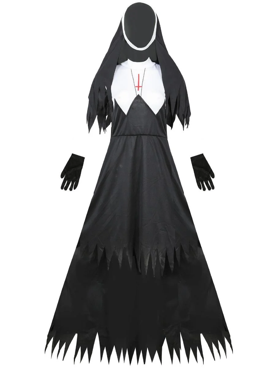 

Evil Par Zombie Witch Nun Костюм для взрослых Маскарадный мяч Косплей orm Полиэстер Материал Традиционный китайский костюм