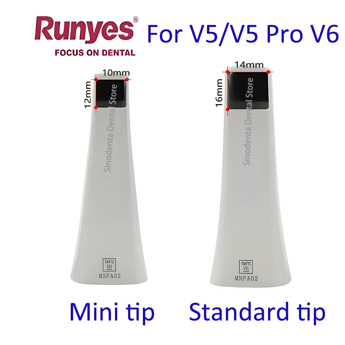 Original Dental Runyes Scanner Tip Standard & Mini Head For V5/ V5 Pro/ V6 Intraoral Scanner with 25mm Depth of View