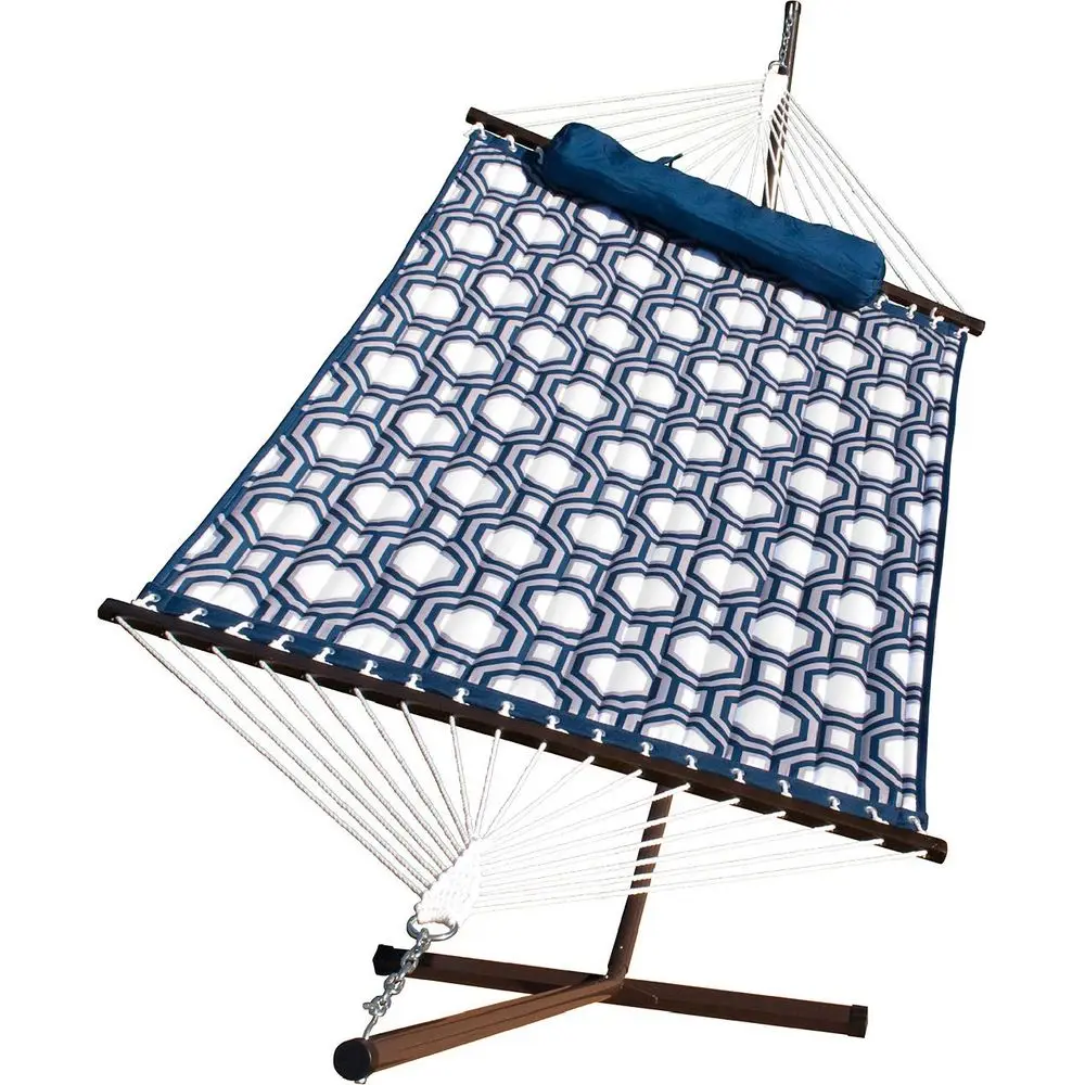

Quilted Hammock and Stand Combination, 275 lbs. Cap 11 L, Blue