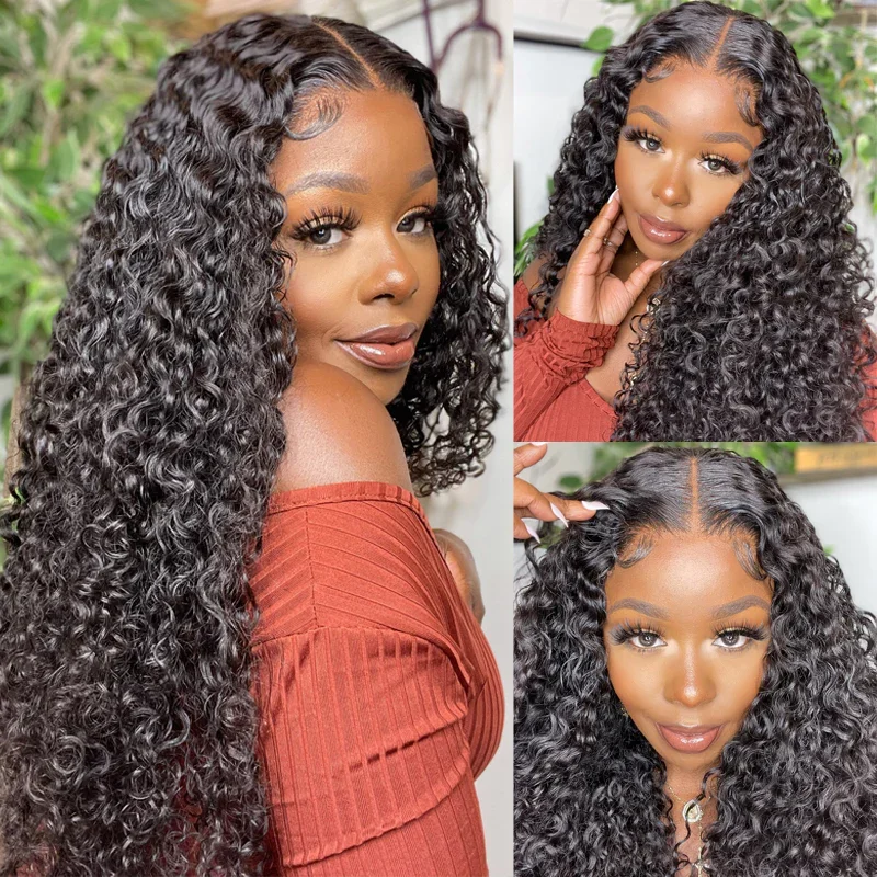 Water Wave Wig Wear Go Deep Wave Glueless Wig Human Hair Ready To Wear Preplucked HD Lace Closure Wig Curly Wigs ISEE Hair