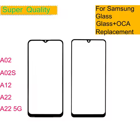 Replacement For Samsung Galaxy A22 4G 5G Touch Screen Front Glass Panel LCD Outer Lens A02 A02S A12 Glass With OCA