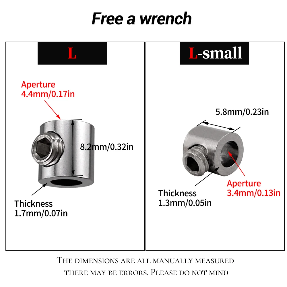 10 pezzi per morsetto per fune metallica da 2mm cavo in acciaio inossidabile clip di sospensione in metallo rame accessori Hardware per fissaggio a vite regolabile