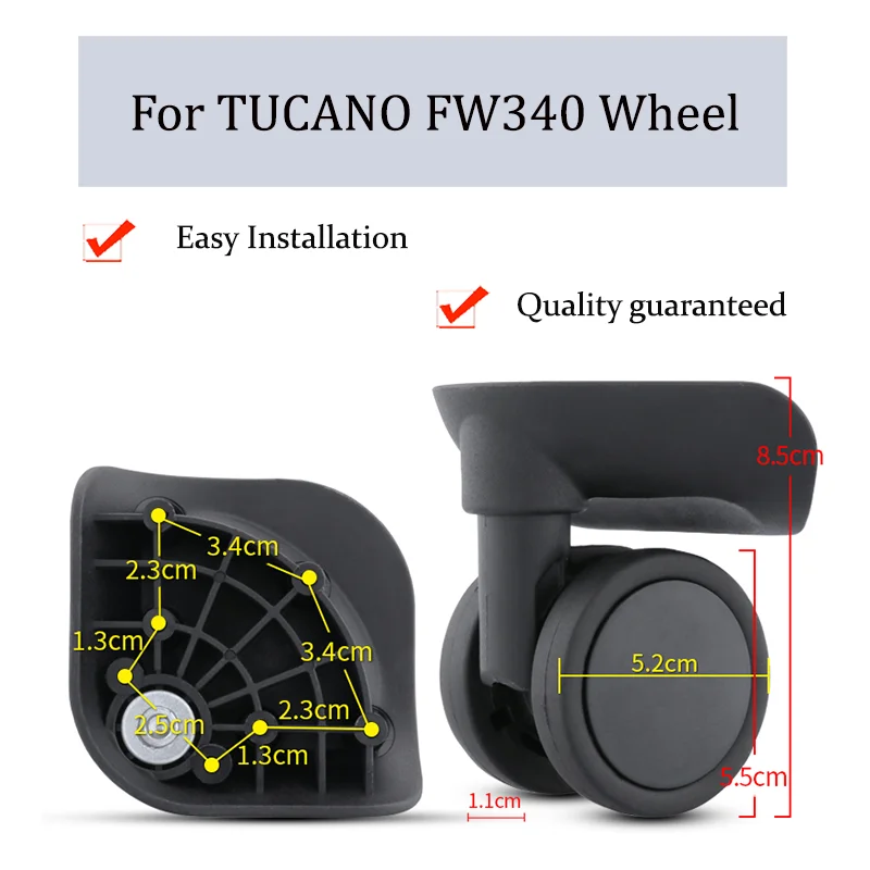 

Suitable For TUCANO FW340 Luggage Wheel Trolley Case Wheel Pulley Sliding Casters Universal Wheel Repair Wear-resistant Slient