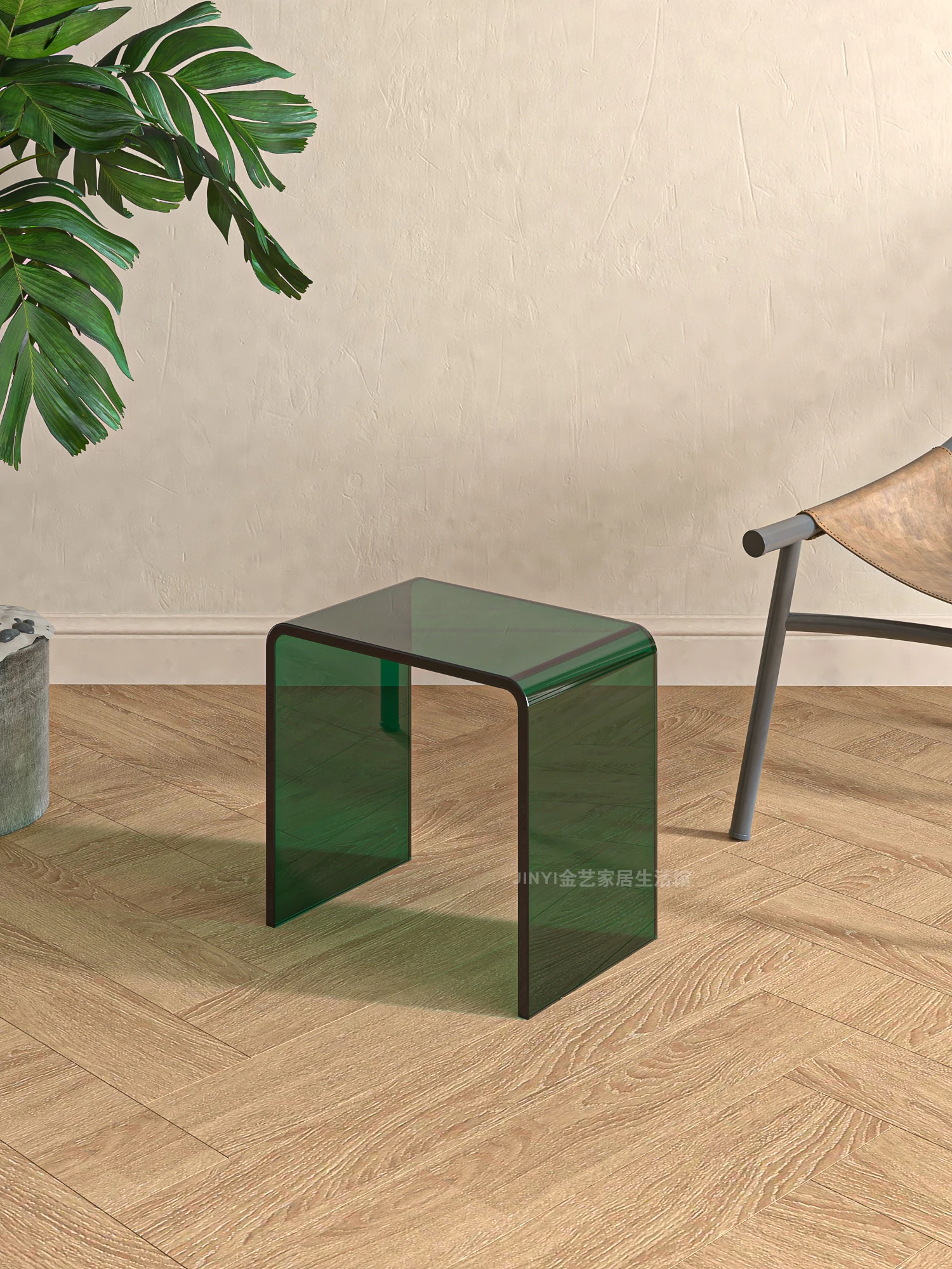 

Transparent Acrylic Material Stool Modern Simple Home Living Room Decoration Low Stool Creative Design Light Luxury Art Stool