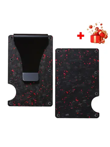 Carbon Fiber Minimalist Slim Credit Card Holder Wallet Carteira for Men Cartera Tarjetero Hombre RFID Cashback Cardholder Case