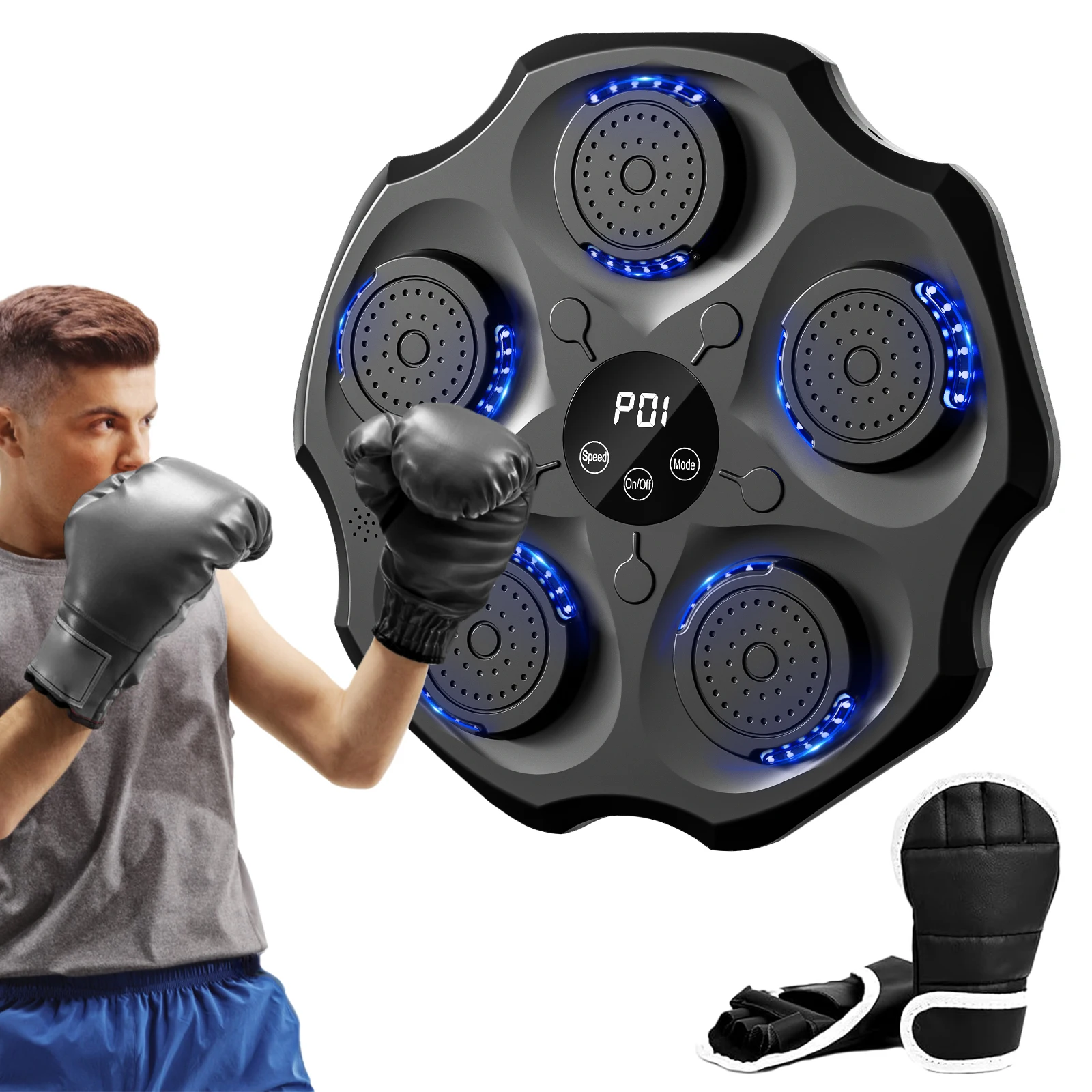 

New Upgraded Smart Music Boxing Machine Beats Withthe Rhythm Of Music LED Sandbag Relaxing Reaction Training Target Boxing