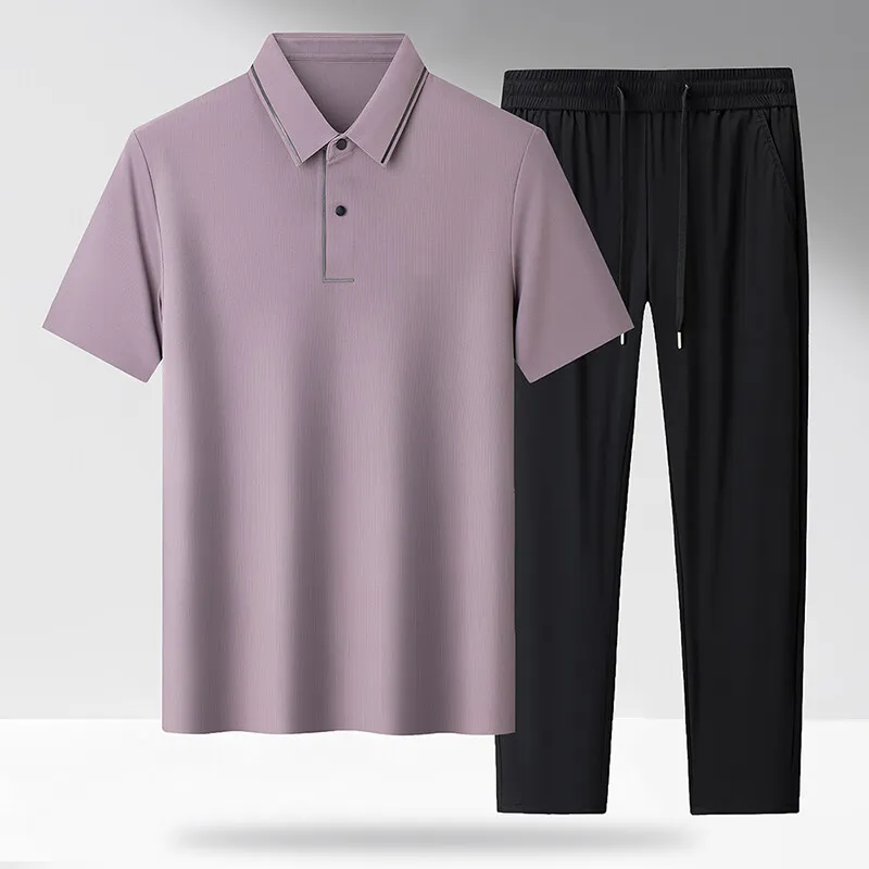 Men's 2025 Sportswear Set Casual Outdoor Camping Breathable 2-Piece Tracksuit with T-shirt And Shorts Summer Streetwear Fashion