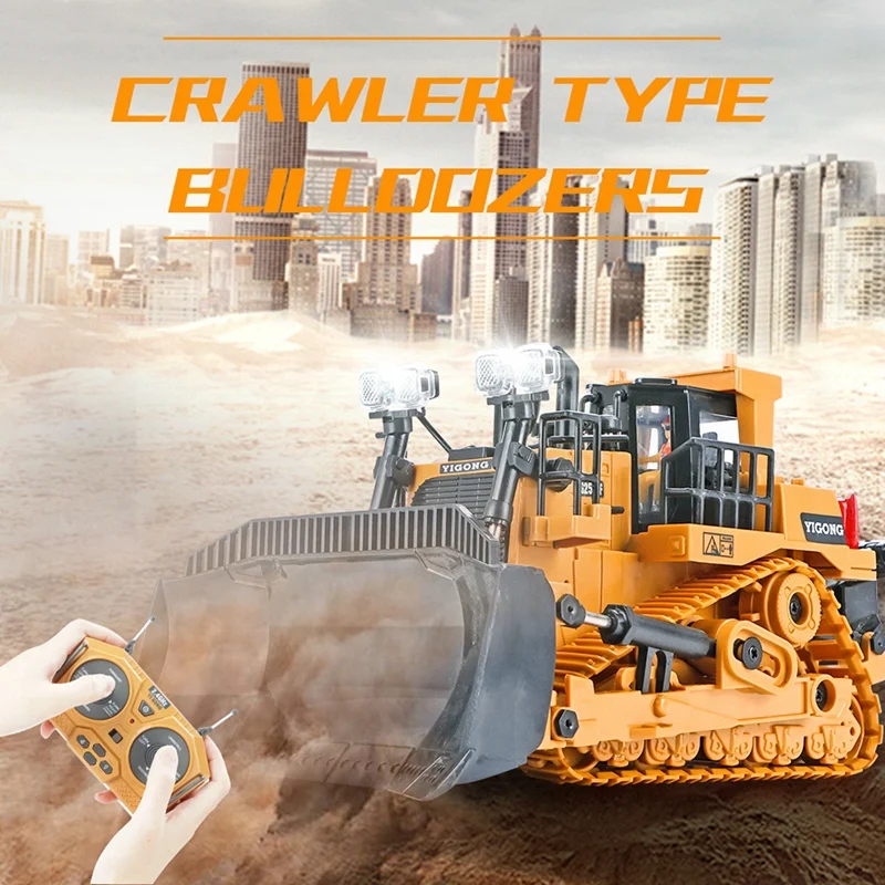 Rc Bulldozer Truck Excavator Toys for Boy 2.4G Remote Control Dumper Engineering Vehicle Crawler Crawler Birthday Gift Child