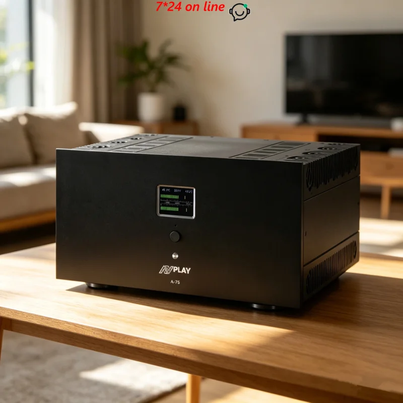 

Усилитель мощности AVplay A-75 HIFI класса A (80~300Вт)*2 с цифровым ЖК-дисплеем температуры и напряжения, мостовой режим, выход 800Вт*1 A+B