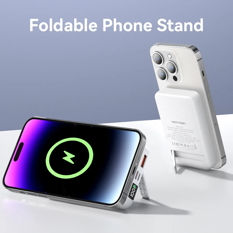 Vention 10000 мАч Power Bank Магнитный портативный PD 22,5 Вт Беспроводная быстрая зарядка Мини PowerBank для iPhone 15 Pro Max 14 13 12