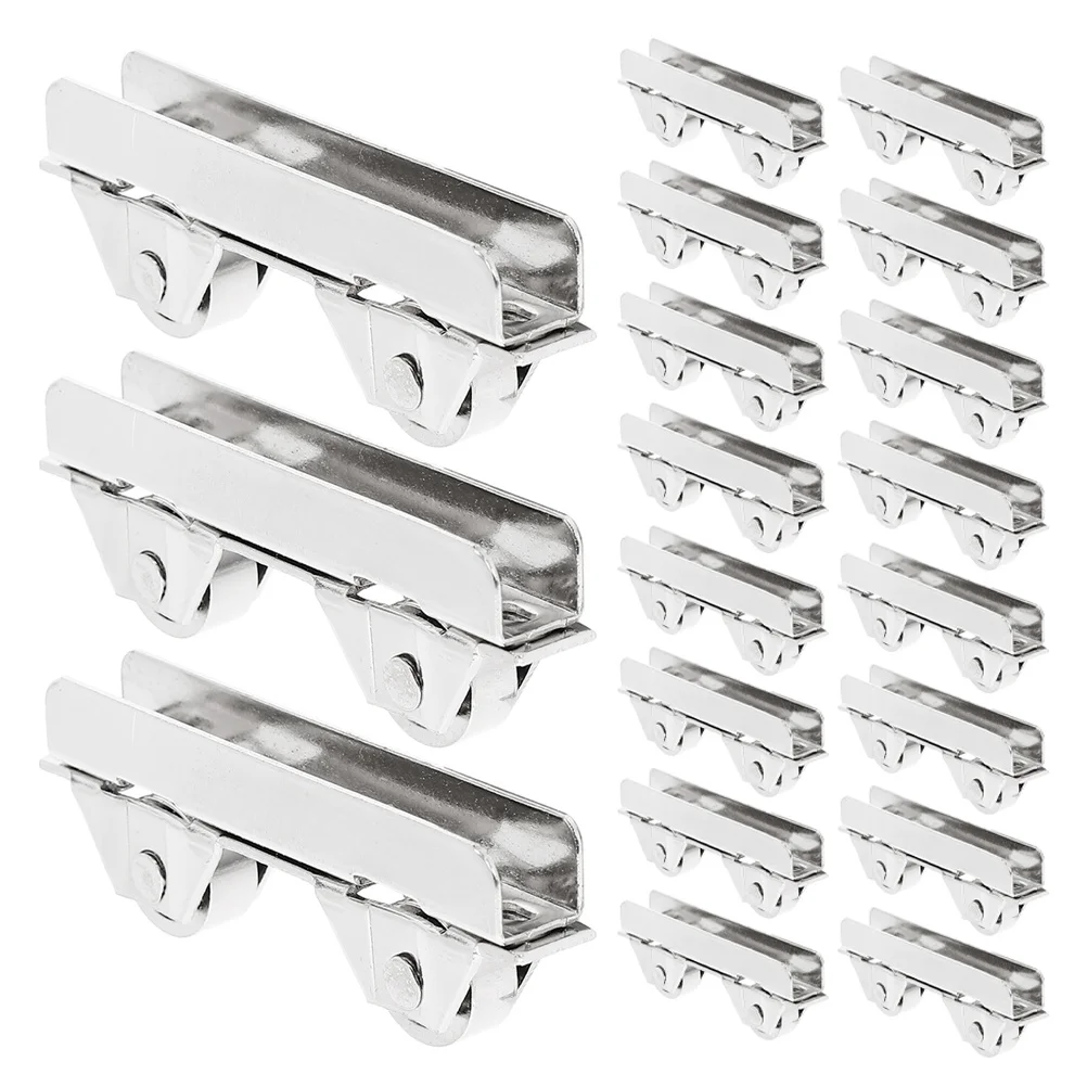 20 قطعة بكرات باب منزلق من الفولاذ المقاوم للصدأ خزانة عرض أملس وهادئة أثاث بكرة بديلة نافذة خزانة زجاجية #2