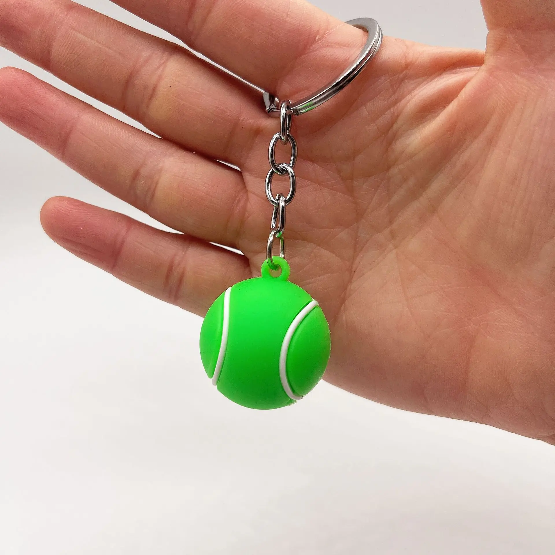 Creative simulation football keychain pendant PVC basketball tennis Rugby keychain