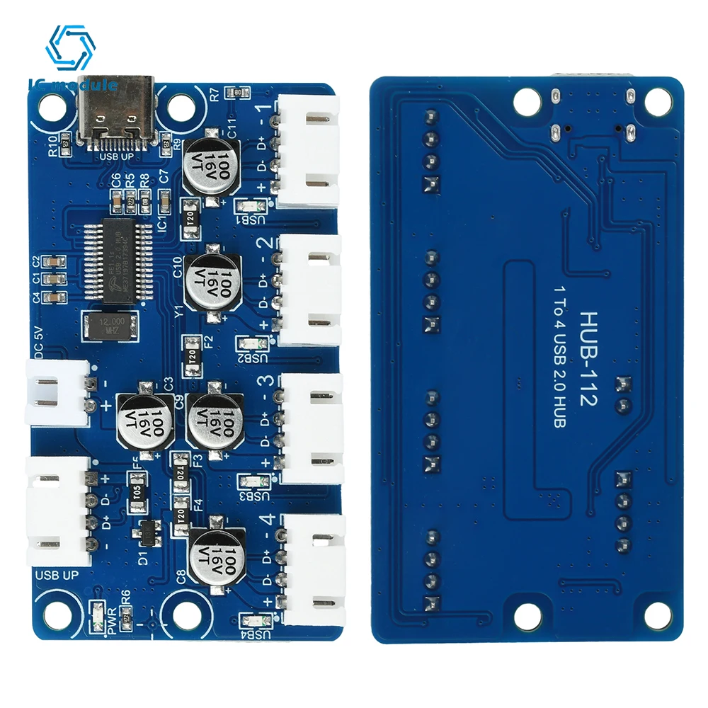 

DC 5V 1-to-4 Port USB 2.0 Hub Module Drive USB Splitter Electronic Development Expansion Board XH2.54 PH2.0 Interface
