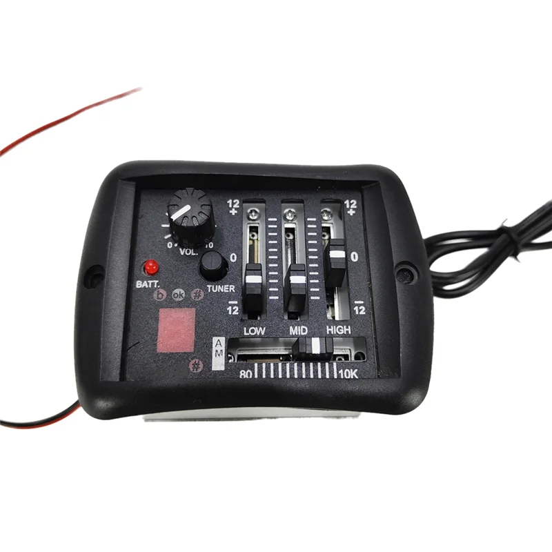 A69P-4-Bands eq equalizador guitarra acústica pré-amplificador piezo captador com sistema sintonizador latão endpin jack para guitarra folk