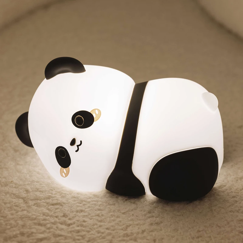 LED Night Lights Cute Panda  Silicone Lamp USB Rechargeable Dimming Bedside Decor Kids Baby nightlight Birthday Gift