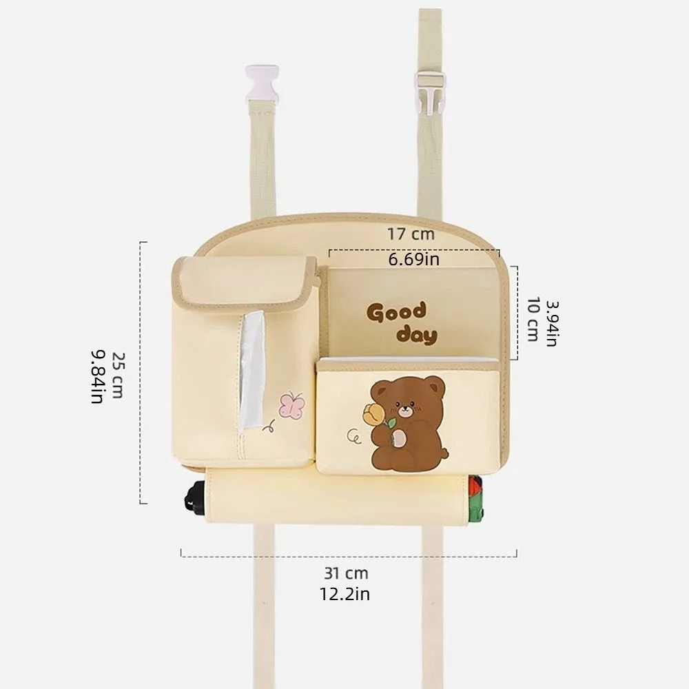 حقيبة تخزين السيارة متعددة الوظائف مقاومة للماء متعددة الجيوب حقيبة تخزين قابلة للحمل الكرتون مقعد السيارة الداخلي الخلفي المنظم المقعد الخلفي
