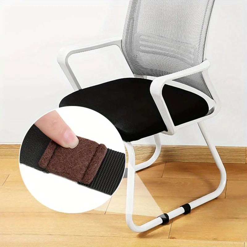 Office Chair Leg Felt Pads Covers Non-Slip Hook Loop Fasteners For Chairs U-shaped Iron Pipe Table Foot Holder Protection Cover