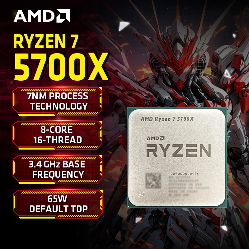 معالج AMD Ryzen 7 5700X R7 5700X 3.4 جيجا هرتز 8 كور 16 خيط وحدة المعالجة المركزية 7NM L3=32M مقبس AMD AM4 معالج الألعاب