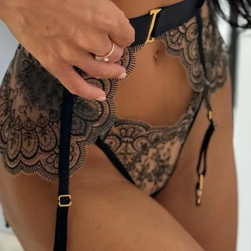 Two-piece Women's Set G-string Transparent Underwear Lolita Romantic Lingeries Set Sexy Bra and Panties Sets Lingerie for Woman