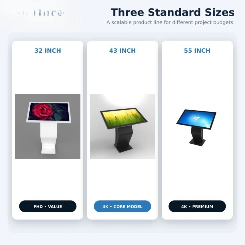 43 55 Inch 4K Touch Screen Information Kiosk PCAP Interactive Display for Hotel Real Estate Showroom Windows Android OEM Factory