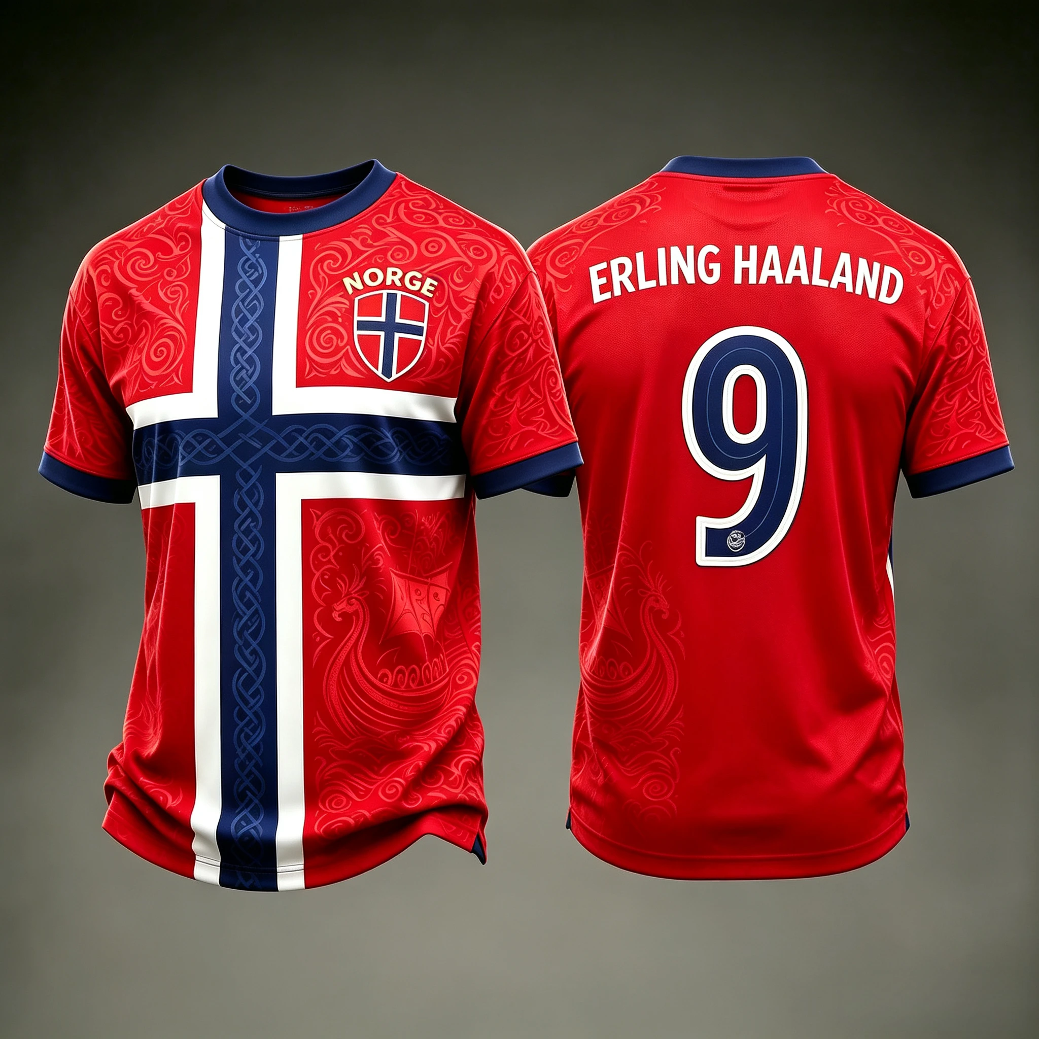 2026 Norwegen-Stil HAALAND Fußballtrikot für Herren und Damen Sommer-Sport-Oversize-T-Shirt Atmungsaktive Schnelltrocknende Streetwear-Kleidung – Detail 4