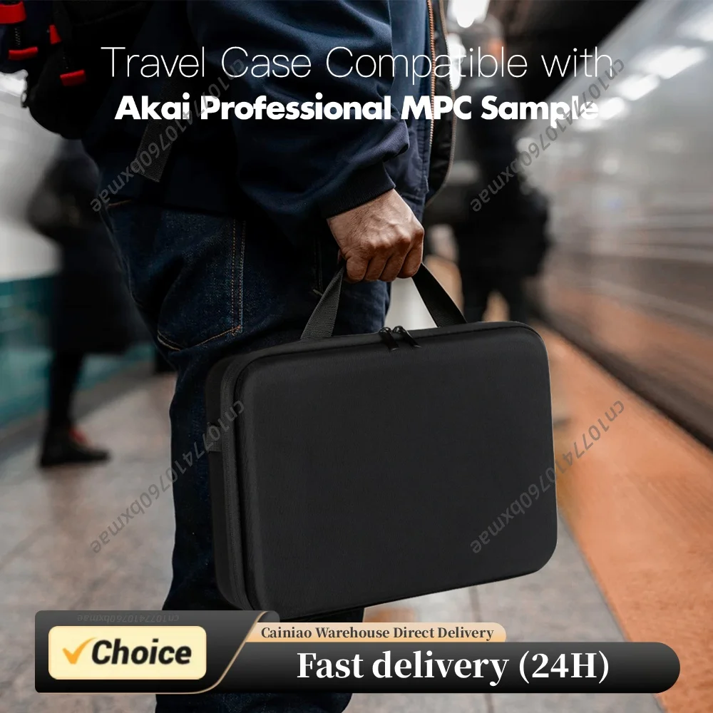 EVA Storage Case for Akai MPC One Plus Sampler Waterproof Hard Shell Carrying Bag with Shoulder Strap