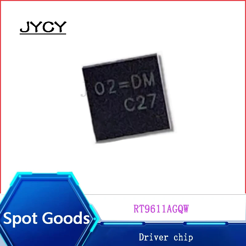 5PCS/lote Driver chip RT9611AGQW NEW Silkscreen  02=**  WDFN-8  Gate driver IC