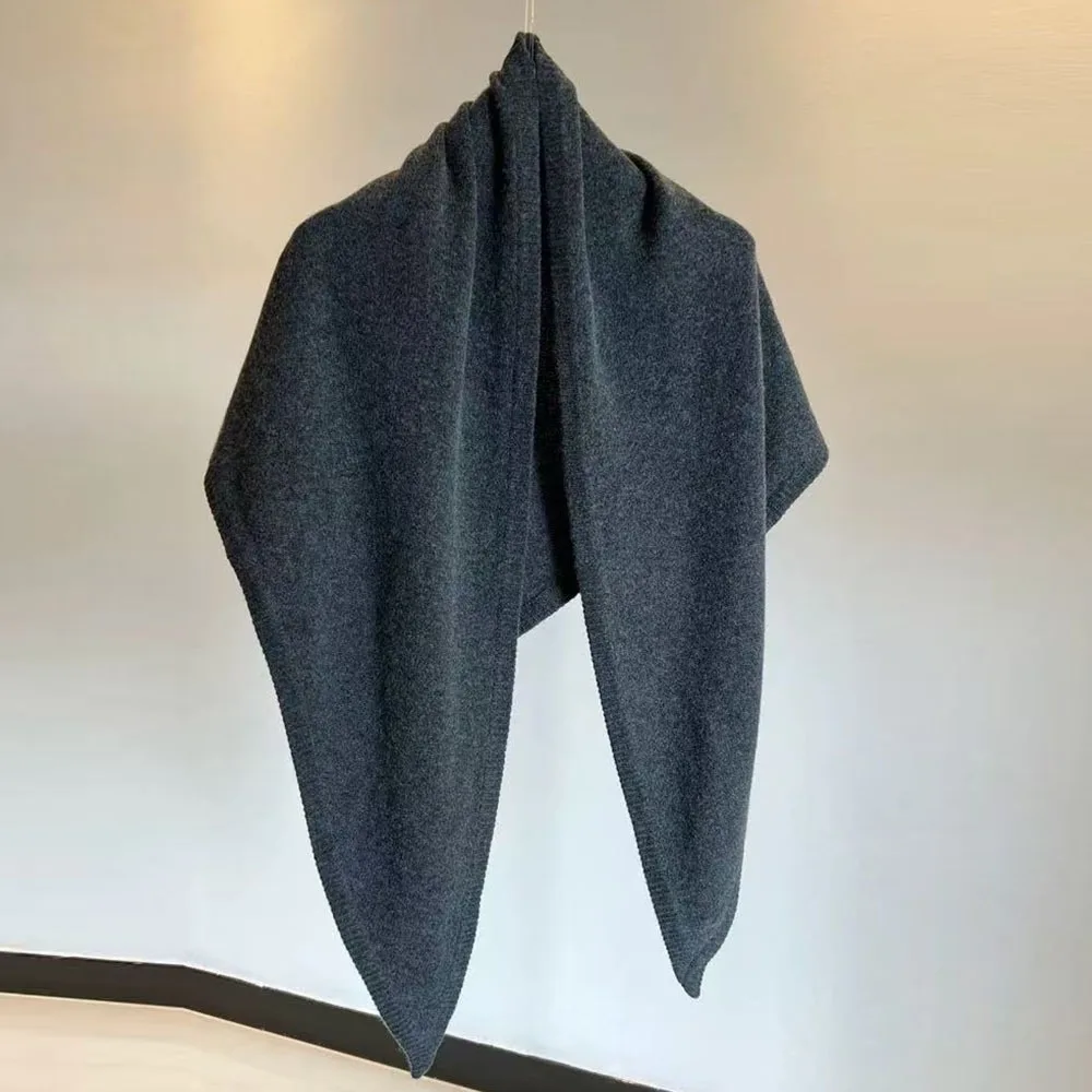 

Модный большой длинный треугольный шарф, вязаный шарф из чистой шерсти, кашемировый теплый шарф с запахом, многофункциональные зимние шарфы большого размера для женщин