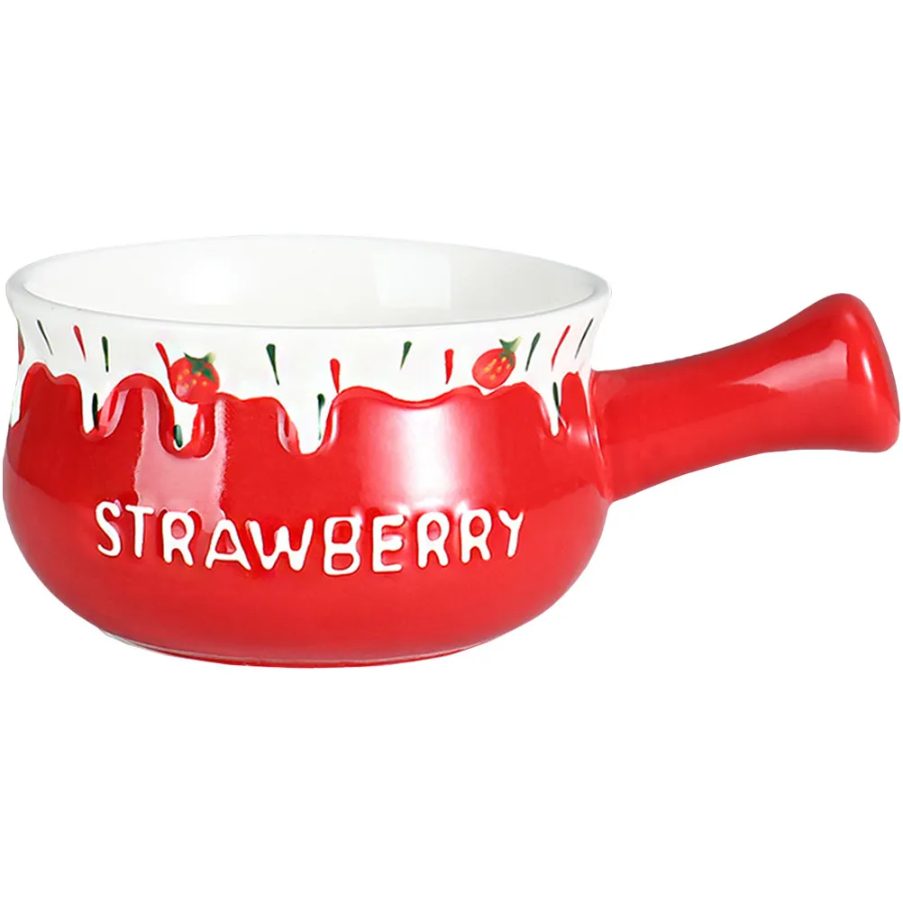 

Adorable Ceramic Soup Bowl Handheld Multi-Function Food Baking Bowl for French Onion Soup Salad Rice Oatmeal Daily Use Kitchen